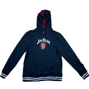 Jim Beam American Stillhouse Bourbon Black Hooded Sweatshirt Sz M EUC Unisex